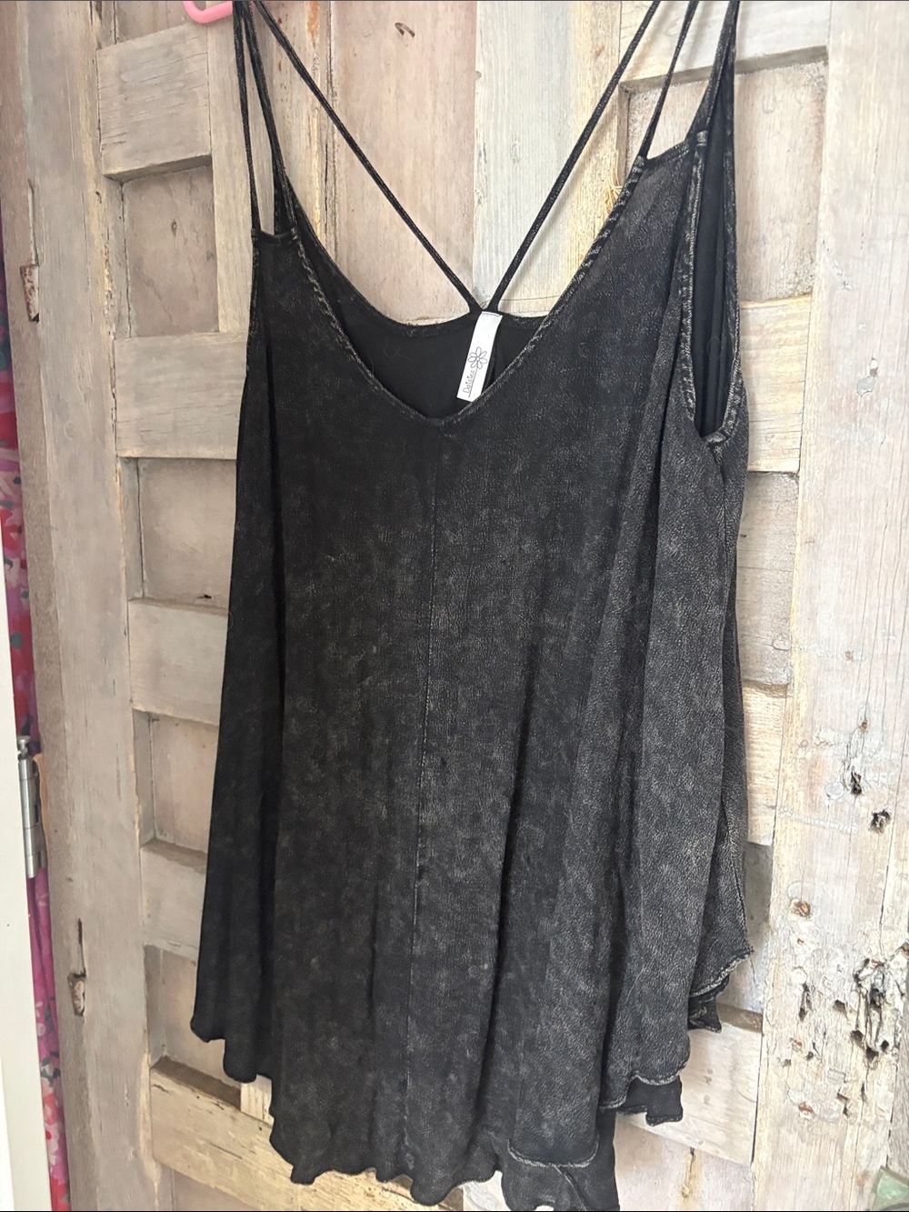 Black Washed Strappy Swing Camisole medium